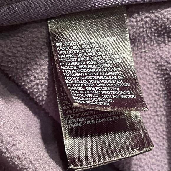 The North Face Petra Hoodie Women’s S | Quilted Moto Fleece, Purple Zip Jacket - Picture 7 of 10